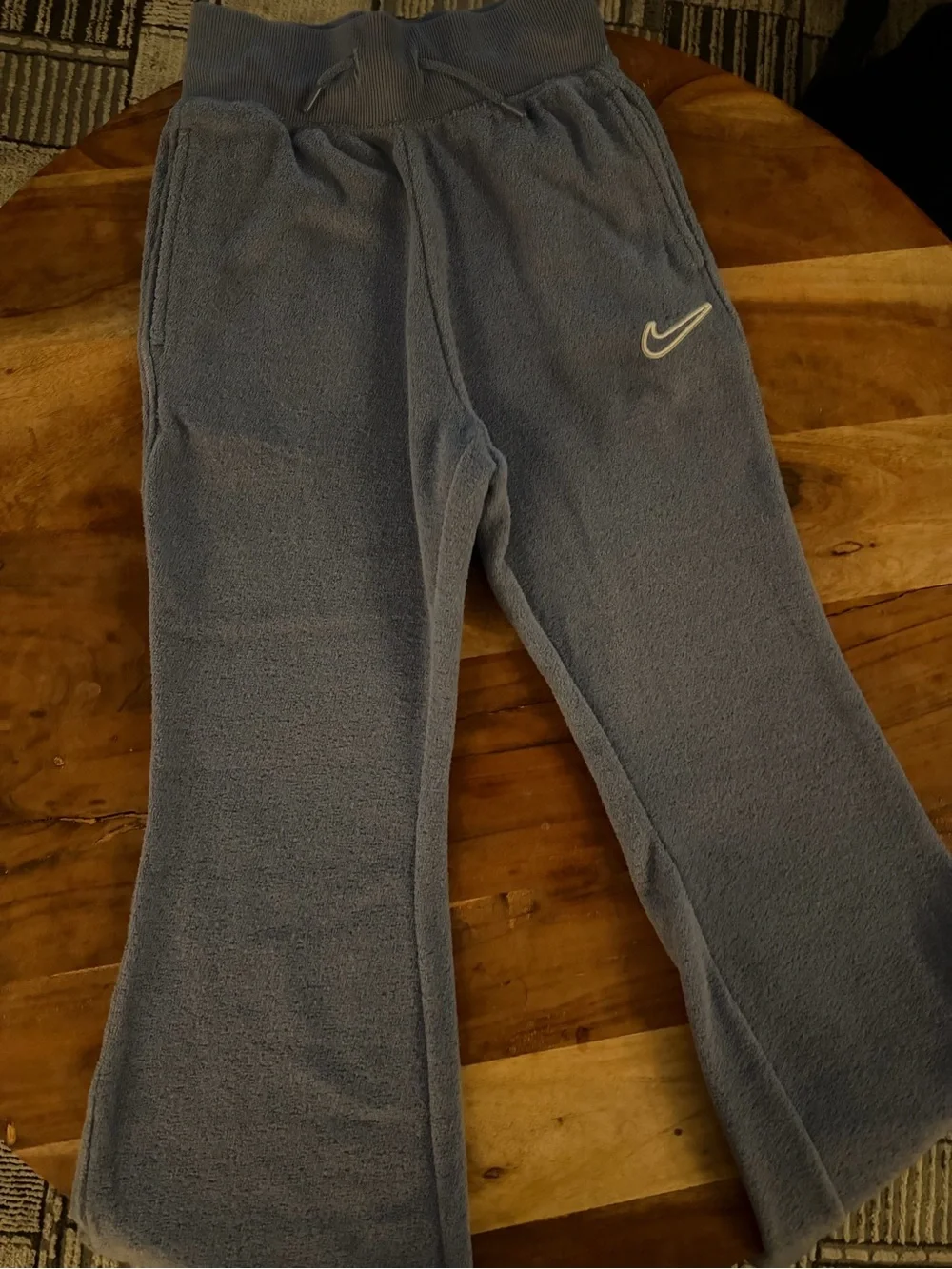 Nike Kids Blue Fleece Joggers with White Swoosh Girls